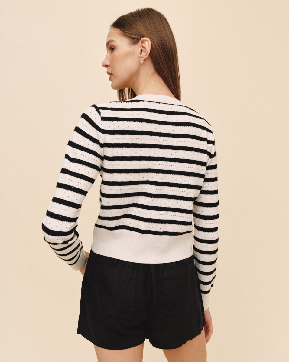 Bella DahlFitted Cardigan - Cherie StripeTops
