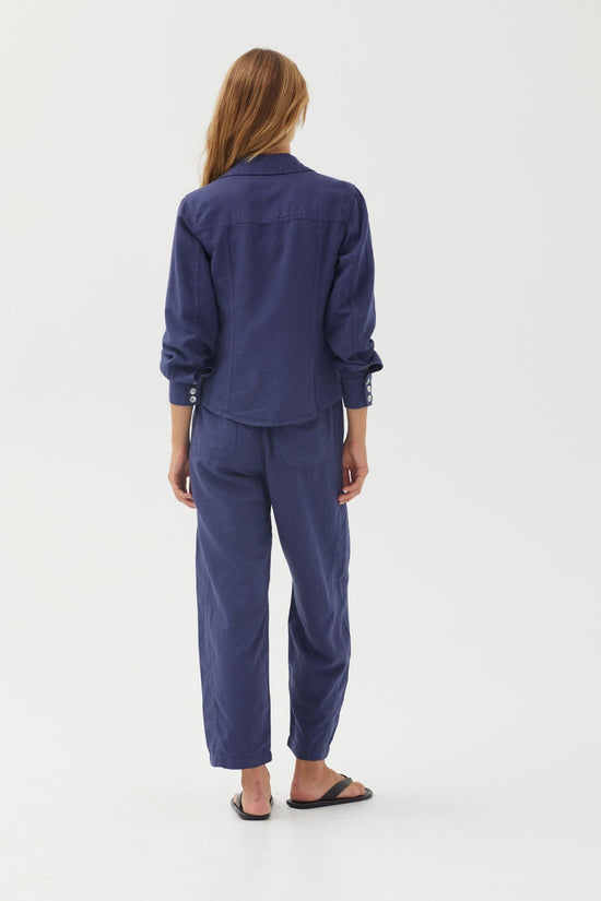 Bella Dahl Fitted Trucker Shirt - Deep Cobalt View 2