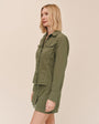 Bella DahlFitted Trucker Shirt - Olive GreenTops