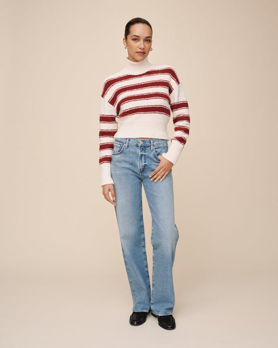 Bella Dahl Fitted Waist Sweater - Peppermint Bark View 2