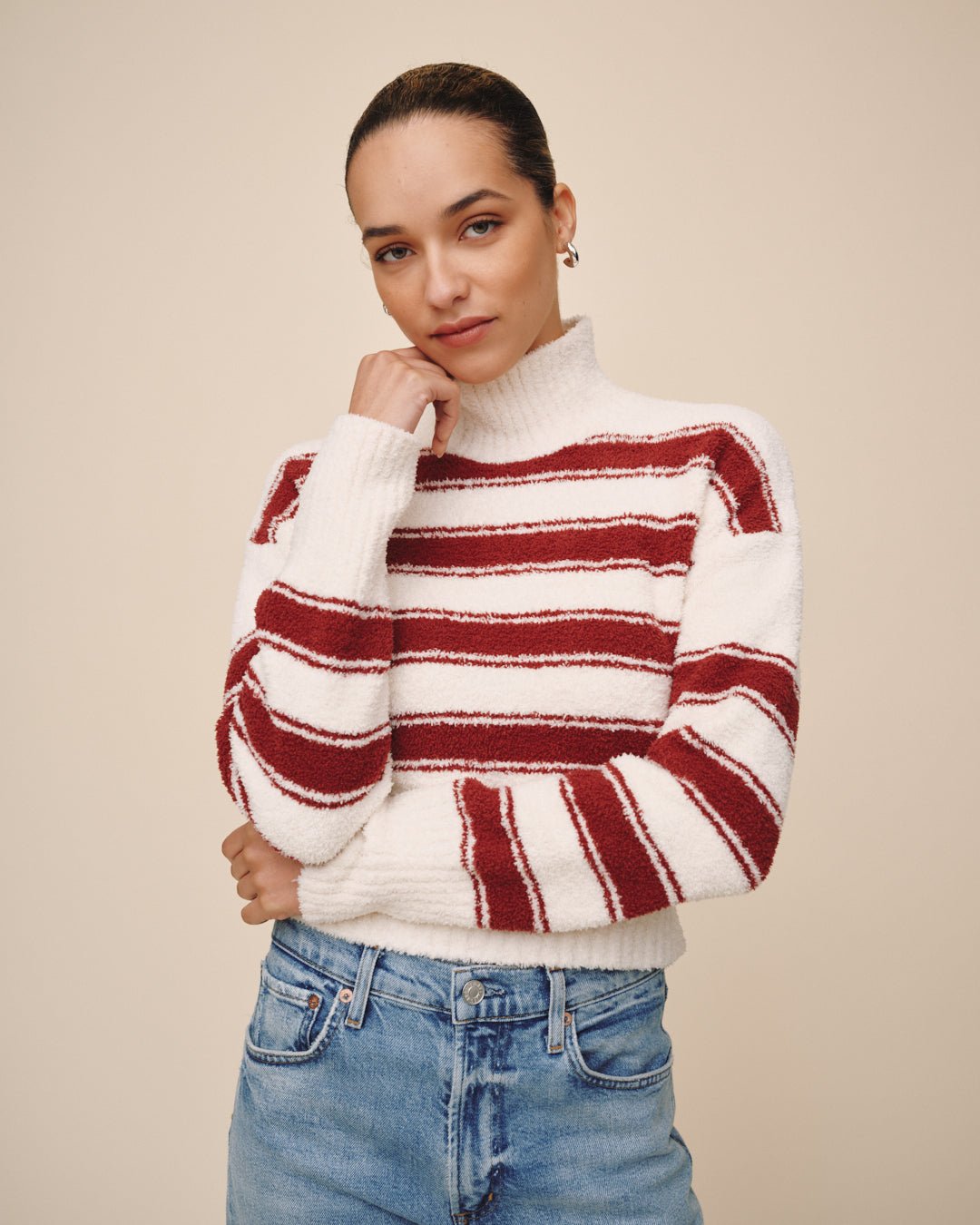 Bella DahlFitted Waist Sweater - Peppermint BarkSweaters