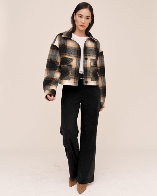 Bella Dahl Flap Pocket Jacket - Amber Plaid
