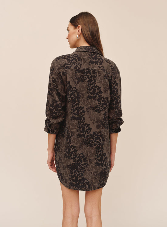 Bella Dahl Flap Pocket Shirt Dress - Ditsy Camo Print View 2