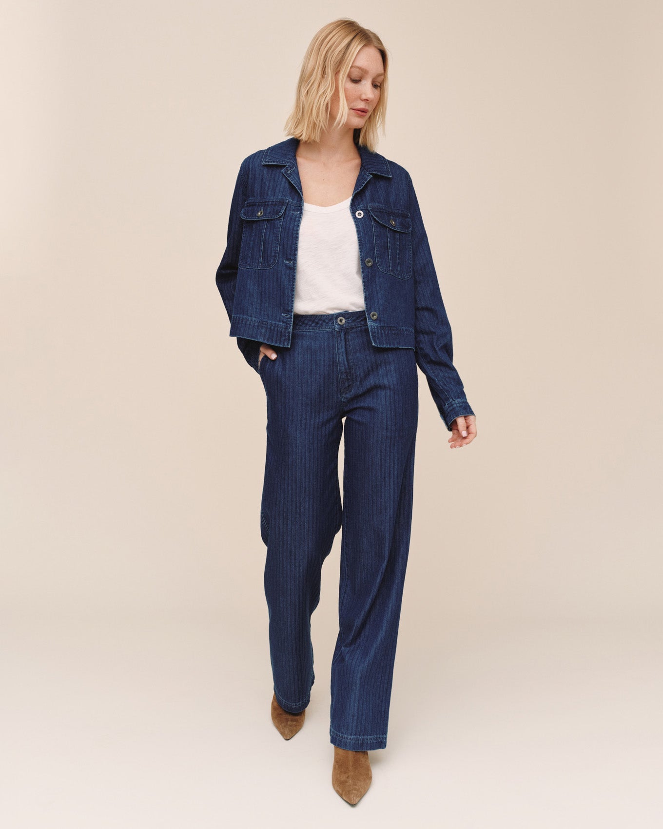 Bella DahlFlap Pocket Utility Jacket - Herringbone WashCoats & Jackets
