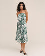 Bella DahlFlowy Strapless Midi Dress - Palm Paradise PrintDresses