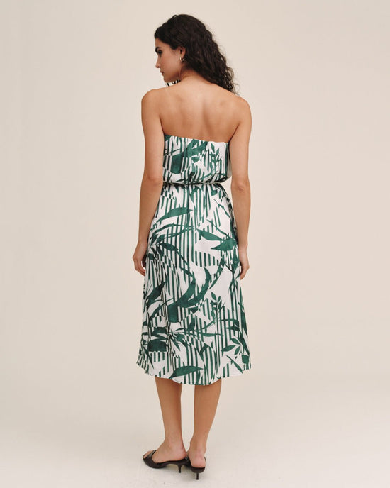 Bella Dahl Flowy Strapless Midi Dress - Palm Paradise Print View 2