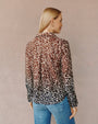 Bella DahlFlowy Wide Collar Button Down - Ombre Leopard PrintTops