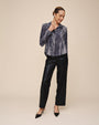Bella DahlFlowy Wide Collar Button Down - Velvet StormTops