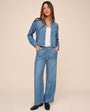 Bella DahlFray Hem Cropped Button Down - Indigo Mist WashTops