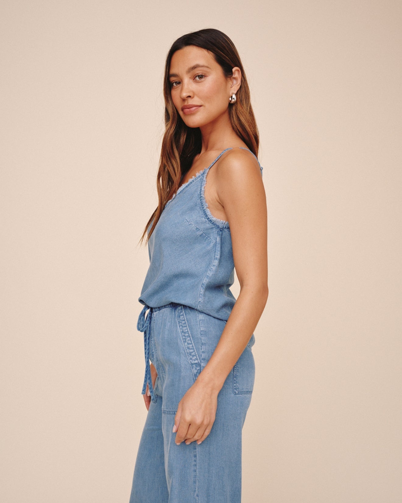 Frayed Tencel Cami - Indigo Harbor Wash – Bella Dahl