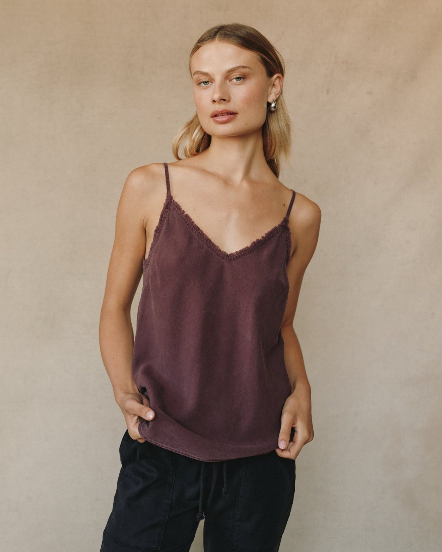 Bella DahlFrayed Cami - Pinot NoirTops