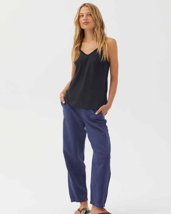 Bella Dahl Frayed Tencel Cami - Vintage Black
