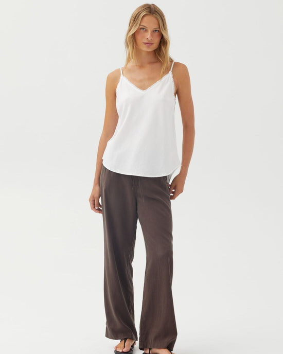 Bella Dahl Frayed Tencel Cami - White