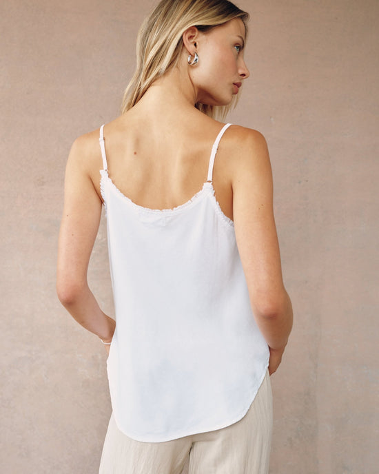 Bella Dahl Frayed Tencel Cami - White View 2