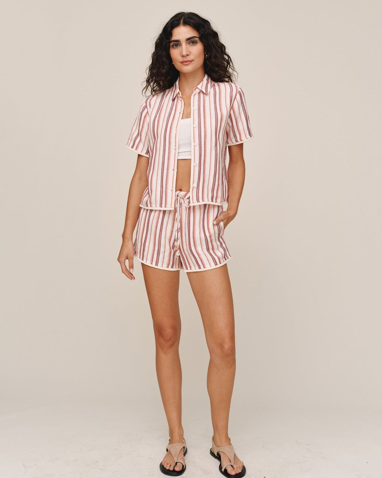 Bella DahlFringe Hem Surf Short - Sunset StripeShorts