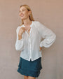 Bella DahlFull Sleeve Raglan Button Down - Sheer IvoryTops