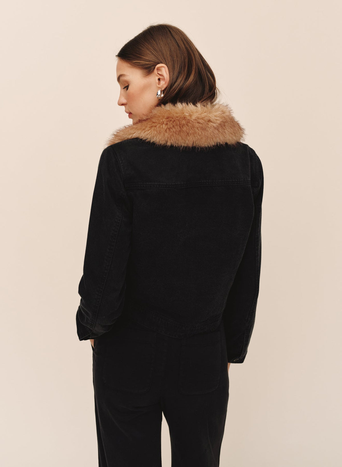 Bella DahlFur Collar Jacket - Vintage Black WashCoats & Jackets