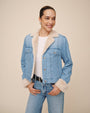 Bella DahlFur Trimmed Denim Jacket - Vintage Frost WashCoats & Jackets
