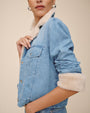 Bella DahlFur Trimmed Denim Jacket - Vintage Frost WashCoats & Jackets