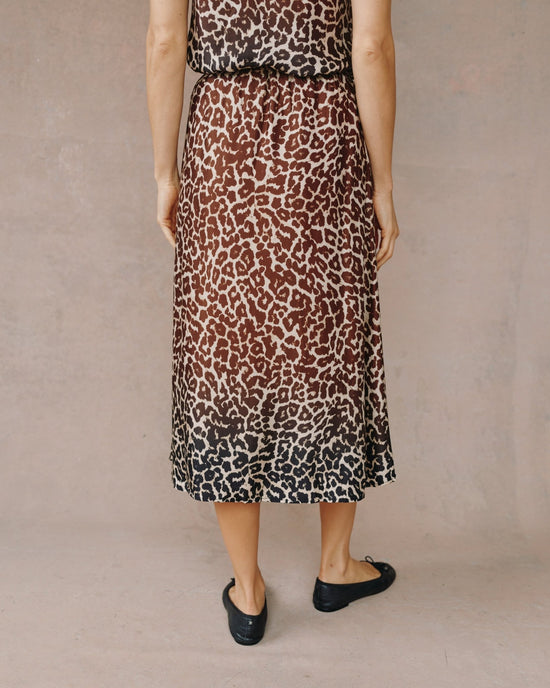 Bella Dahl Gathered skirt- Ombre Leopard Print View 2