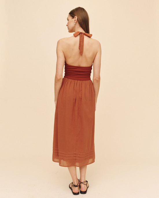 Bella Dahl Halter Neck Mixed Dress - Red Sand View 2