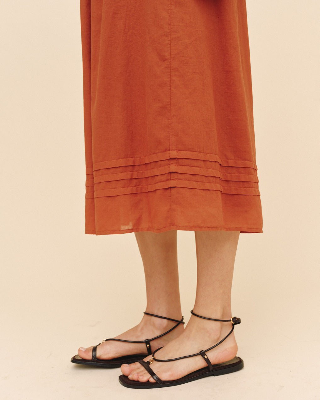 Bella DahlHalter Neck Mixed Dress - Red SandDresses