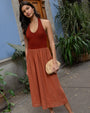Bella DahlHalter Neck Mixed Dress - Red SandDresses