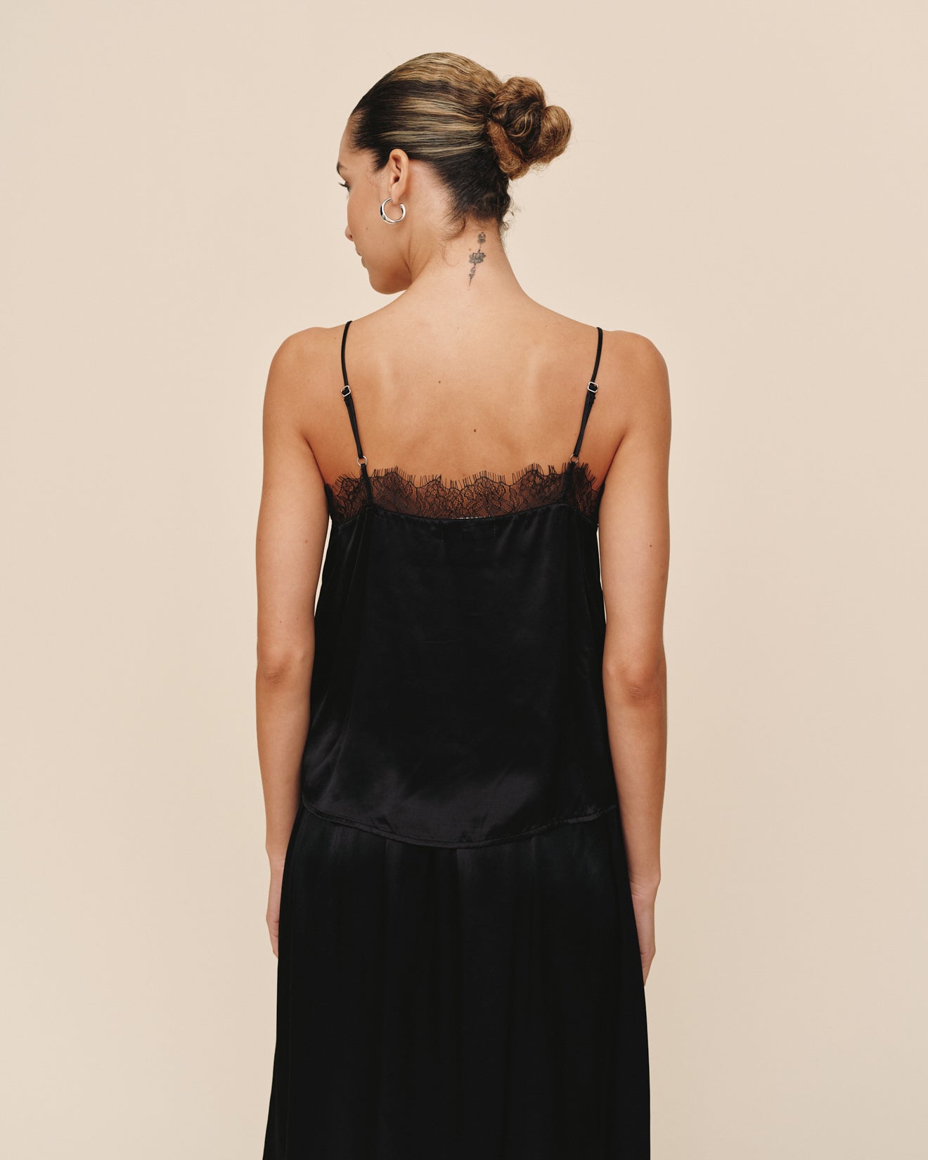 Lace Trim Camisole - Black – Bella Dahl