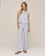 Bella DahlLattice Side Stripe Drawstring Pant - Ocean Blue StripePants