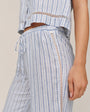 Bella DahlLattice Side Stripe Drawstring Pant - Ocean Blue StripePants