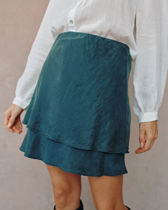 Bella Dahl Layered Mini Skirt - Midnight Jade View 2