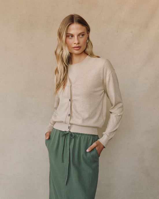 Bella Dahl LightWeight Cardigan - Sable Sand View 2