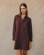 Bella DahlLong Sleeve A Line Shirt Dress - Pinot NoirDresses