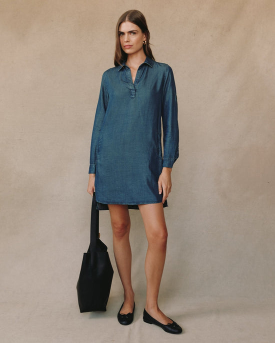 Bella Dahl Long Sleeve A Line Shirt Dress - Twilight Rinse Wash View 2