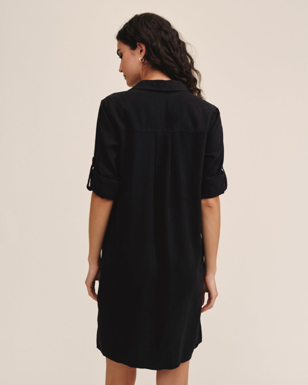 Bella DahlLong Sleeve A Line Shirt Dress - Vintage BlackDresses