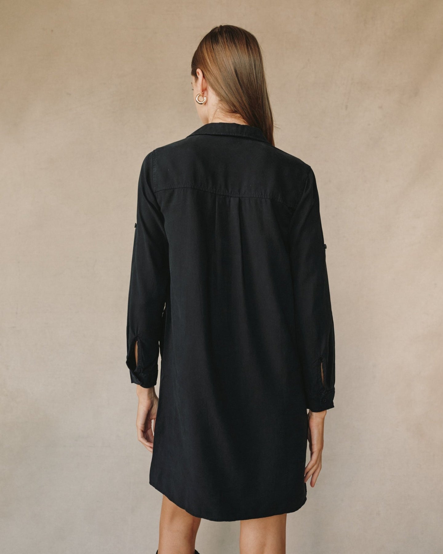 Bella DahlLong Sleeve A - Line Shirt Dress - Vintage BlackDresses