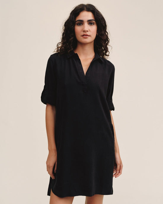 Bella Dahl Long Sleeve A Line Shirt Dress - Vintage Black