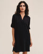 Bella DahlLong Sleeve A Line Shirt Dress - Vintage BlackDresses