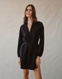 Bella DahlLong Sleeve Belted Mini Dress - BlackDresses