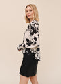Bella DahlLong Sleeve Button Up Shirt With Wide Cuff - Ivory FloralTops