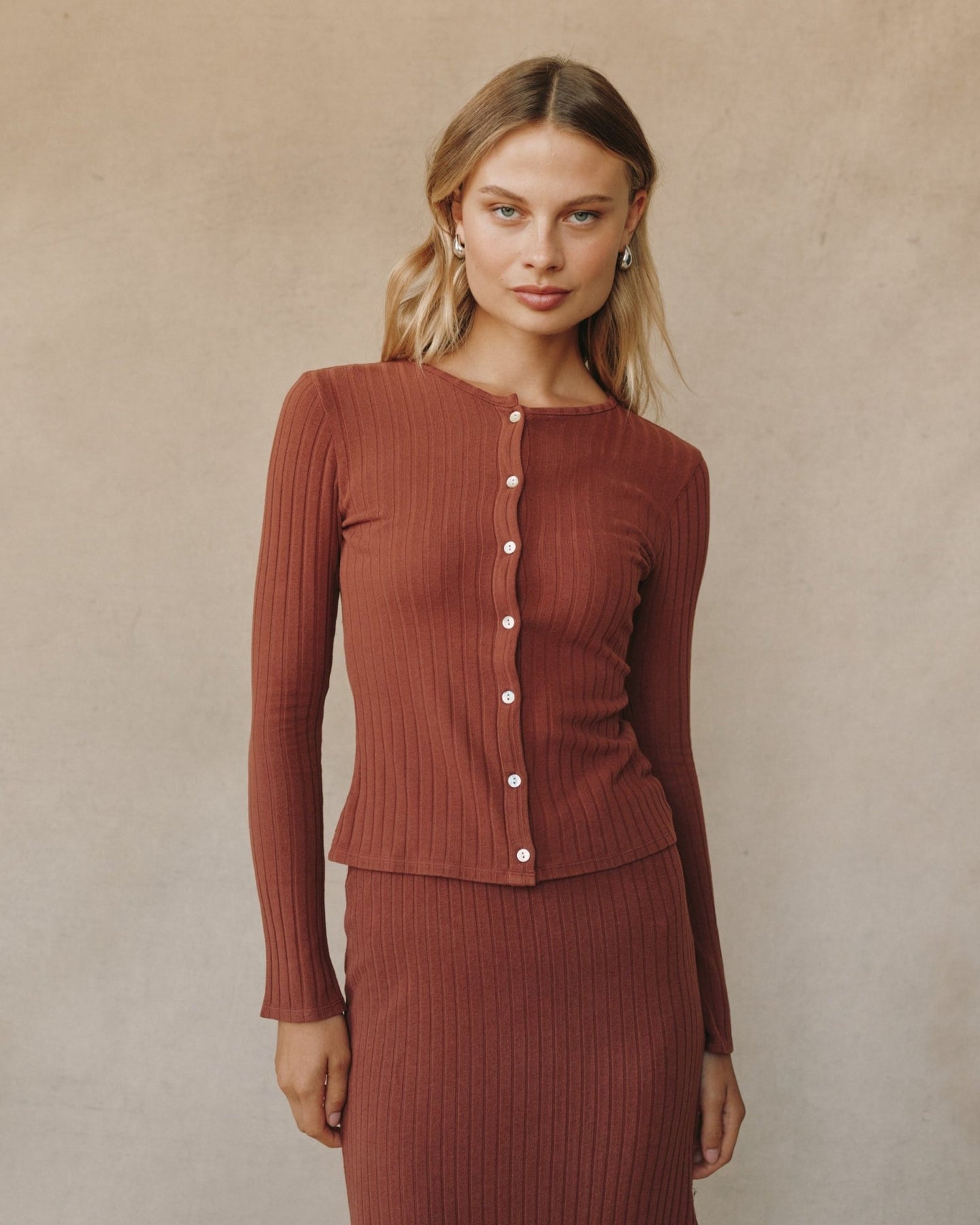 Bella DahlLong Sleeve Cardigan - Autumn AmberTops