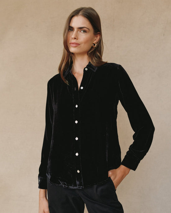 Bella Dahl Long Sleeve Classic Shirt - Black View 2