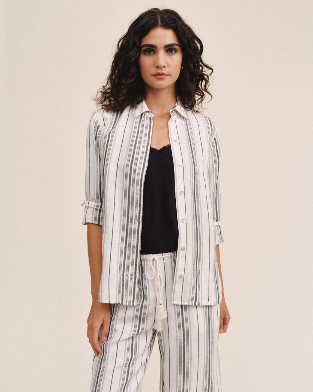 Bella DahlLong Sleeve Classic Shirt - Boardwalk StripeTops