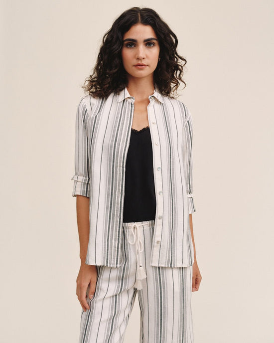 Bella Dahl Long Sleeve Classic Shirt - Boardwalk Stripe View 2