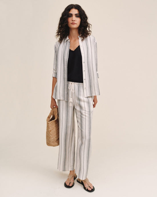 Bella Dahl Long Sleeve Classic Shirt - Boardwalk Stripe