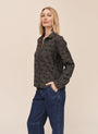 Bella DahlLong Sleeve Clean Button Down Shirt - Black-Olive GinghamTops