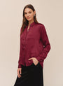 Bella DahlLong Sleeve Clean Button Down Shirt - BordeauxTops