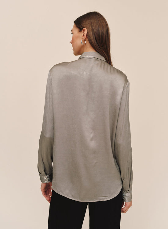 Bella Dahl Long Sleeve Clean Button Down Shirt - Moon View 2