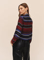 Bella DahlLong Sleeve Clean Crop Button Down - Winter Berry StripeTops