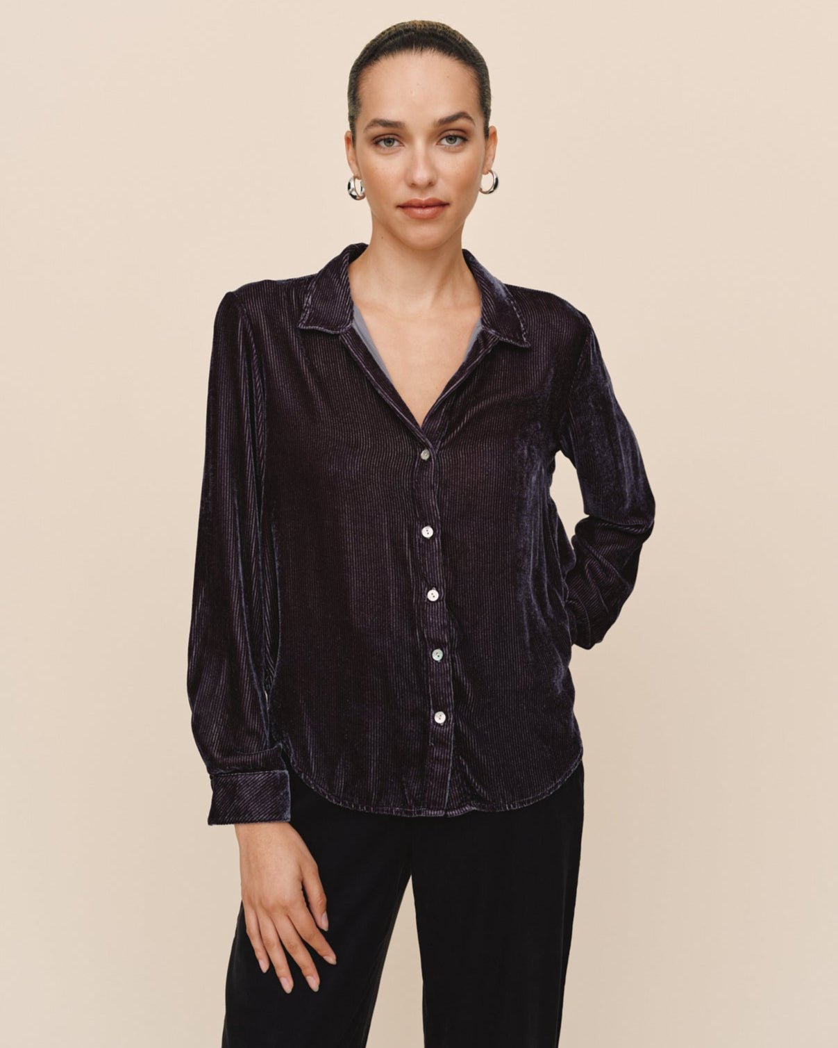 Bella DahlLong Sleeve Clean Shirt - Arctic SmokeTops